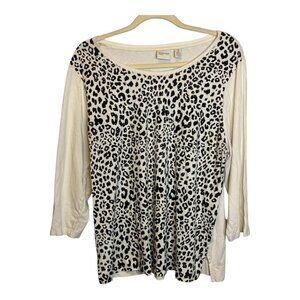 Chico's Blouse Women's Size XL‎ Zenergy Animal Print Long Sleeve Chicos 3